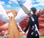kirito and asuna flying off to spend their 200 years in underworld